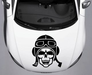 Pilot Helmet Skull Car Truck Hood Vinyl Decal Sticker  Squeegee 32