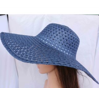 Blue Chic Womens Ladies Wide Large Brim Summer Beach Straw Hat