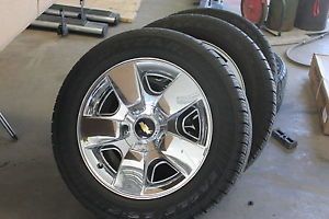 2012 Chevrolet Silverado 20" Chrome Alloy Wheels and Goodyear Tires