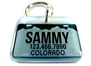 Colorado Car License Plate Unique Dog Cat Pet ID Tag by Idforpet