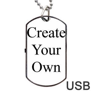 Create Your Own Personalized Dog Tag ID Necklace USB Flash 8GB