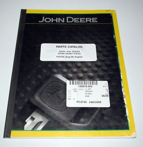 John Deere Scotts S2554 GT2554 Lawn Garden Tractor Parts Catalog Manual Book JD