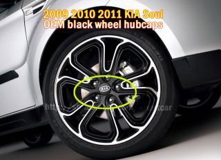 2009 2010 2011 Kia Soul Black Wheel Hub Caps Set of 4