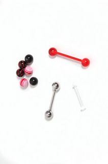 Morbid Metals 14G Pink Black Red PTFE Barbell 3 Pack