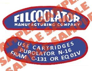 Beehive Oil Filter Restoration Sticker Hot Rod Flathead Ford Fram Filcoolater
