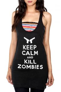 Keep Calm And Kill Zombies Girls Tunic Tank Top