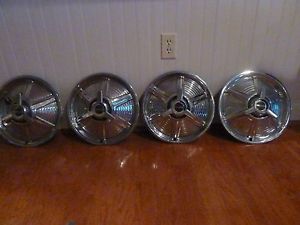 1965 Ford Mustang Original 14" Hubcaps Hub Caps w Spinner Good Used