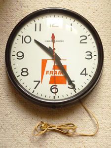 General Electric Wall Clock Fram Oil Filter Logo