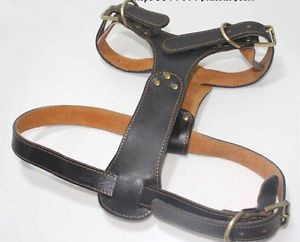 H20 Extra Thick Wide Genuine Leather Dog Harness Large Size German Shepherd
