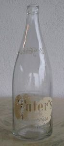 Old Tater's Pure Beverages Soda Bottle Tater's Bottling Fitchburg Mass 1940'S