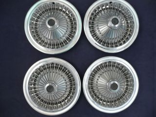 1975 1978 Dodge Charger Chrysler Cordoba 15" Wire Hubcaps Set 75 76 77 78 CHR2