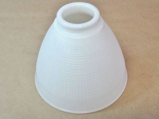 Vintage Corning Milk Glass Waffle Design Lamp Diffuser Torchiere Shade Sconce
