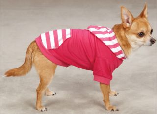 East Side Collection Brite Stripe Pullover Dog Hoodie Hoody Pink Raspberry