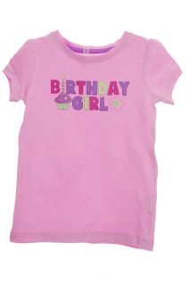 Girls Pink Birthday Cupcake Candle SS T Shirt Size 18 24 Months Purple New