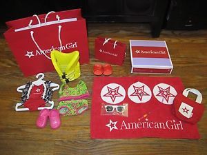 American Girl Doll Beach Set Swim Suit Towel Sunglasses Shoes Life Jacket