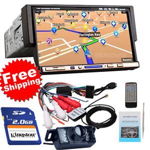 Camera GPS Map 1Din Digital 7" LCD Touch Screen Car DVD Player Bluetooth Radio