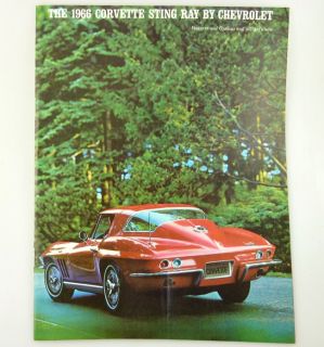 Vintage 1966 Chevrolet Corvette Sting Ray Color Brochure Magazine