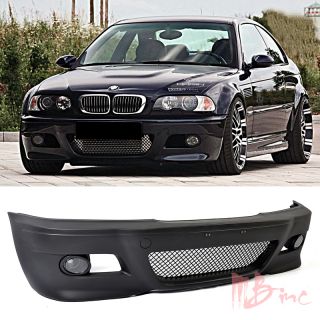 99 05 BMW 3 Series E46 M3 Style Front Bumper Cover Black Fog Light Lamp Clear