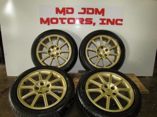 Used JDM Subaru WRX STI Version 9 2005 2006 2007 Gold Rims Set 5x114 Tires