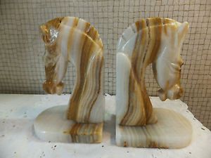 Onyx Horse Head Bookends