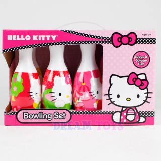 Sanrio Hello Kitty Bowling Set Pins Plastic Girls Kids Toy Ball Sports