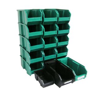 18 Quantum Plastic Stackable Storage Bins Boxes Totes