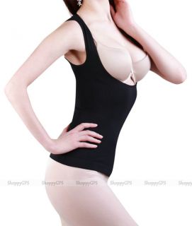 Cami Firm Bra Control Underbust Slim Bodysuit Tummy Shaper Open Bust Black Nude