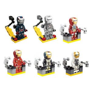 Set of 6 Pieces Iron Man Toy Iron Patriot Minifigure Figure Building Blocks