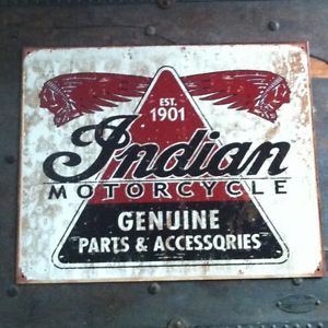 Indian Motorcycle Parts Metal Man Cave Sign Triumph Harley BSA Rat Rod