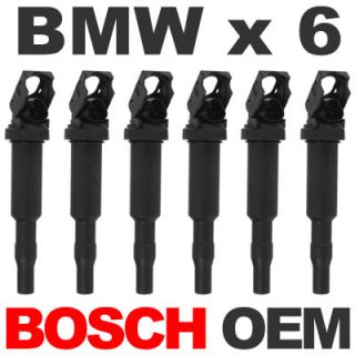 6 Bosch Direct Ignition Coil Set for BMW E90 E60 with Spark Plug Boot Clip