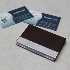 Personalized Classic Brown Card Case Business Card Holder Engraved Free Gift