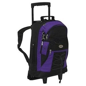 New Everest Wheeled Backpack with Bungee Cord Dark Purple
