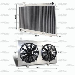 03 06 Infiniti G35 03 06 Nissan 350Z MT Dual Core Aluminum Radiator Fan Shroud