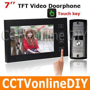 Ultra Thin Home 7" TFT LCD Color Video Door Phone Intercom System with Touch Key