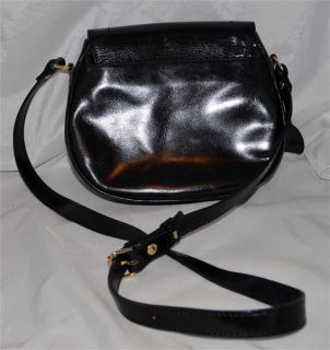 Sachs Lederwaren Black Smooth Leather Shoulder Bag with Adjustable Strap