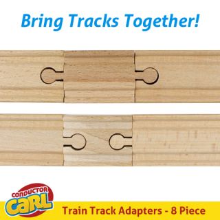 Set of 8 Male Male Female Female Wooden Train Track Adapters