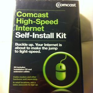 Comcast High Speed Self Install Kit 20' 3' Cable Wall Clip Splitter