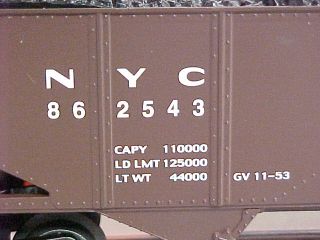 Lionel NYC Hopper Coal Train Car Rolling Stock 6 16498
