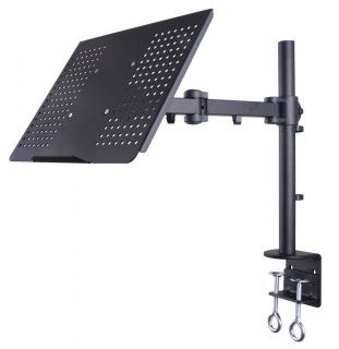 Single Laptop Notebook Desk Mount Stand Fully Adjustable Extension Clamp