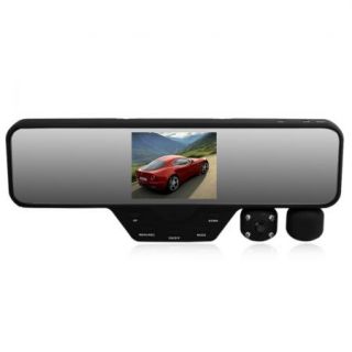 Car HD 3 5" LCD Dual Lens DVR Rearview Mirror Camera Video Recorder Camcorder