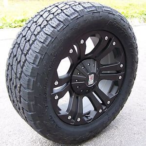 18" Black XD Monster Wheels 285 65R18 Nitto Terra Grappler Tires Dodge RAM 1500