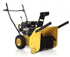New bms JXS65EM Yellow 4 Cycle Dual Stage 6 5 HP Snow Blower w Snow Hog Tires