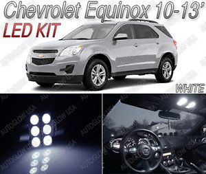 Chevrolet Equinox White LED Lights Interior Kit for 2010 2013