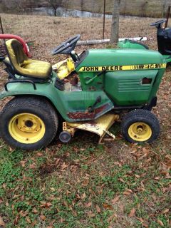 John Deere 214 Lawn Mower Tractor Nonrunning for Parts