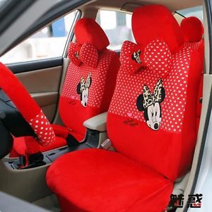 Minnie Mouse Plush Auto Car Front Rear Seat Cover 18pc