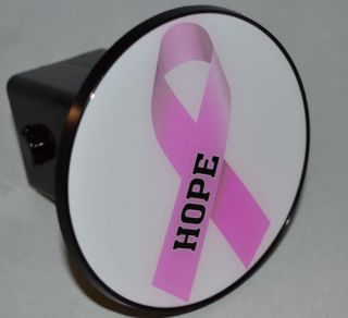Breast Cancer "Hope" Pink Ribbon 2" Tow Hitch Receiver Cover Insert Plug