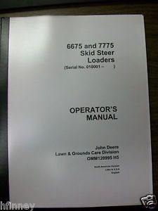 John Deere JD 6675 7775 Skid Steer Loader Operator's Maintenance Manual