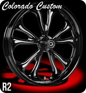 Colorado Custom Wheel Black Front R2 19 x 2 15 Harley Rocker C FXCW FXD FX