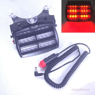 Red Windshield 18 LED Strobe Light Emergency Flash Warning Light 12V Car