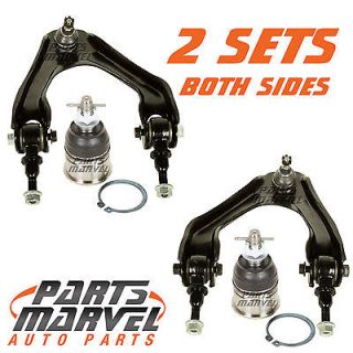 Pair Upper Control Arms 2 Lower Ball Joints Honda Accord 1990 93